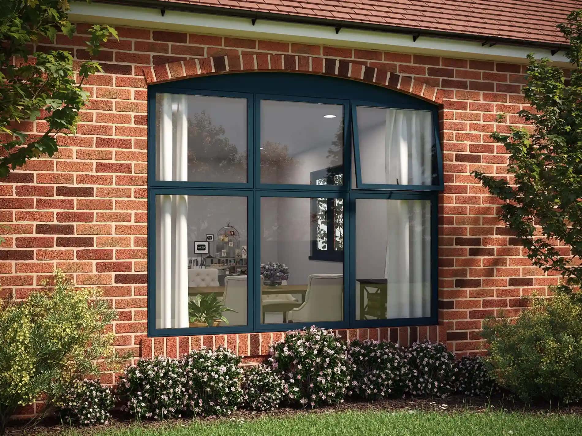 Premium aluminium windows with thermally broken frames and slimline design - manufactured and installed by Harrington Windows UK