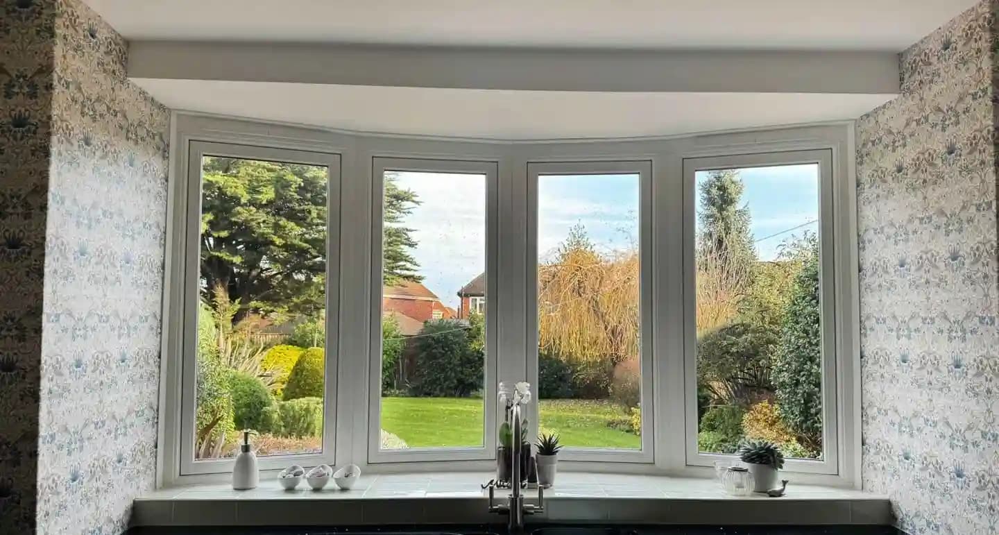 Modern bay window installation perfectly complementing a contemporary home design