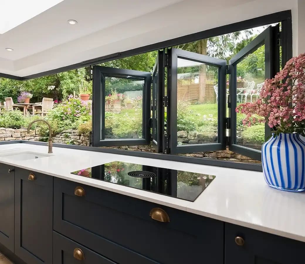 Close-up of precision-engineered aluminium window frame showing quality powder-coated finish and superior weatherproofing